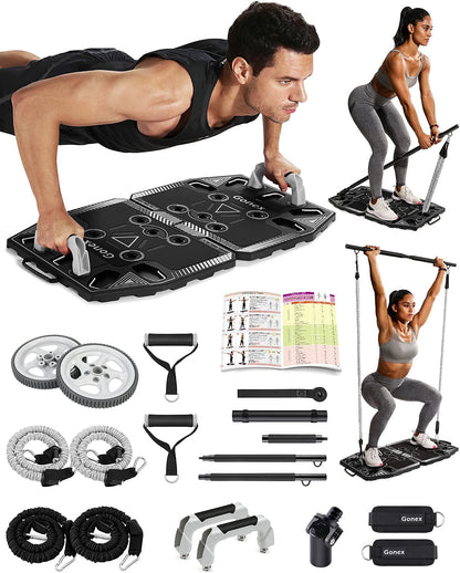 HomeFit Master™ Portable Home Gym System with 14 Accessories for Comprehensive Full-Body Workouts